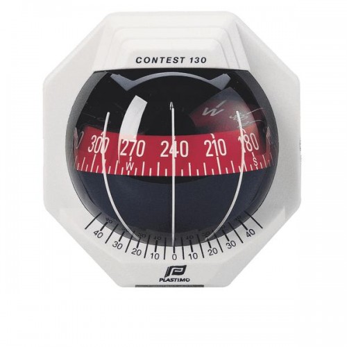 Plastimo Contest 130 Vertical Bulkhead Compass - White Body, Red Conical Card (17294) Plastimo Contest 130 Vertical Bulkhead Compass - White Body, Red Conical Card (17294)
