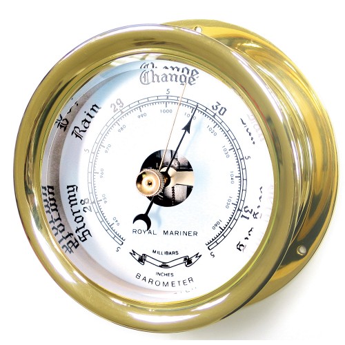 Royal Mariner Capstan Barometer - Solid Brass Royal Mariner Capstan Barometer - Solid Brass