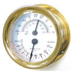 Royal Mariner Capstan Thermometer and Hygrometer - Solid Brass Royal Mariner Capstan Thermometer and Hygrometer - Solid Brass