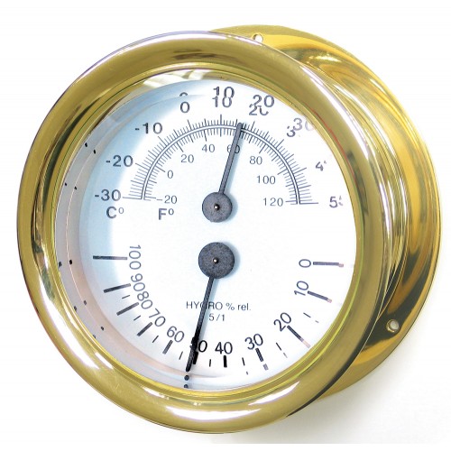 Royal Mariner Capstan Thermometer and Hygrometer - Solid Brass Royal Mariner Capstan Thermometer and Hygrometer - Solid Brass