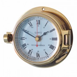 Royal Mariner Channel Latch Clock - Brass