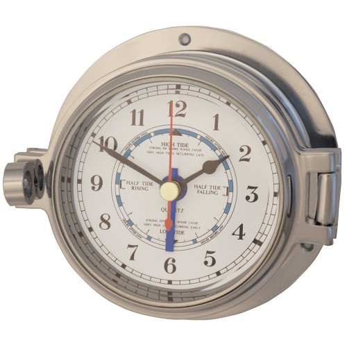 Royal Mariner Channel Latch Tide Clock - Polished Chrome