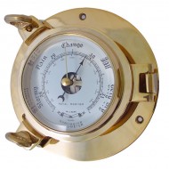 Royal Mariner Porthole Barometer - Small, Solid Brass Royal Mariner Porthole Barometer - Small, Solid Brass