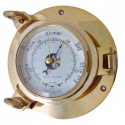 Royal Mariner Porthole Barometer - Small, Solid Brass Royal Mariner Porthole Barometer - Small, Solid Brass