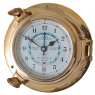 Royal Mariner Porthole Tide Clock - Medium, Solid Brass