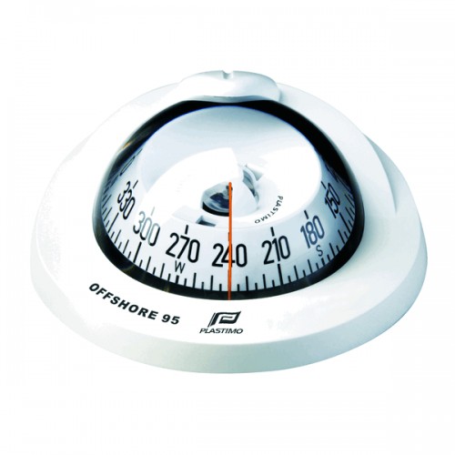 Plastimo Offshore 95 Flush Mount Compass - White Body, White Conical Card (65738)