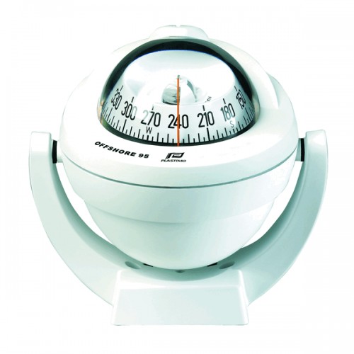 Plastimo Offshore 95 Bracket Mount Compass - White Body, White Conical Card (65741) Plastimo Offshore 95 Bracket Mount Compass - White Body, White Conical Card (65741)