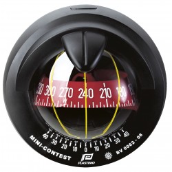 Plastimo Mini-Contest Bulkhead Mount Compass - Black Body, Red Conical Card (65742)