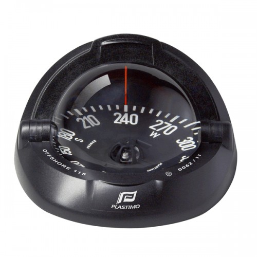 Plastimo Offshore 115 Flush Mount Compass - Black Body, Black Flat Card (60992)