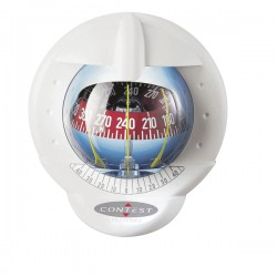 Plastimo Contest 101 Bulkhead Compass for 10-25 Degree Slope - White Body, Red Conical Card (64419)