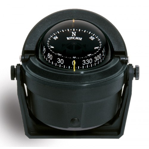 Ritchie Voyager Bracket Mount Compass - Black Body, Black Cylindrical Card (B81-WM) Ritchie Voyager Bracket Mount Compass - Black Body, Black Cylindrical Card (B81-WM)