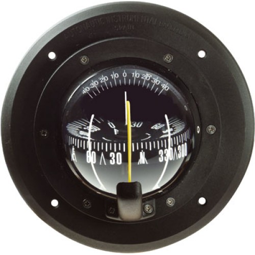 Autonautic C10 Bulkhead Mount Compass - Black Body, 85mm Black Cylindrical Card (C10-0037)