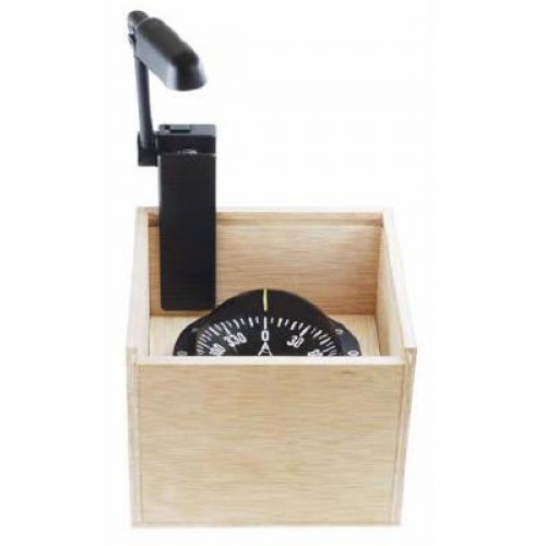 Autonautic C4 Emergency Compass in Wooden Box - Black Flat Card (C4-00108)