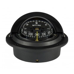 Ritchie Voyager Flush Mount Compass - Black Body, Black Conical Card (F83-WM)