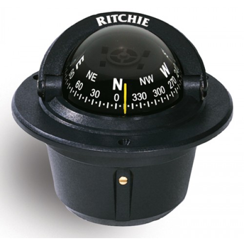 Ritchie Explorer Flush Mount Compass - Black Body, Black Conical Card (F50) Ritchie Explorer Flush Mount Compass - Black Body, Black Conical Card (F50)