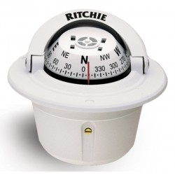 Ritchie Explorer Flush Mount Compass - White Body, White Conical Card (F50W) Ritchie Explorer Flush Mount Compass - White Body, White Conical Card (F50W)
