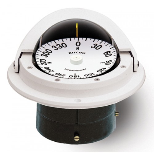 Ritchie Voyager Flush Mount Compass - White Body, White Flat Card (F82W) Ritchie Voyager Flush Mount Compass - White Body, White Flat Card (F82W)