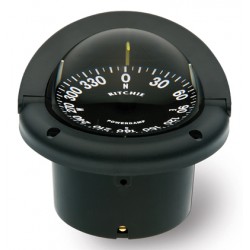 Ritchie Helmsman Flush Mount Compass - Black Body, Black Flat Card (HF742)