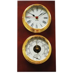 Autonautic Pacific 120 Clock and Barometer Station - Gold Plated, Vertical Plinth Autonautic Pacific 120 Clock and Barometer Station - Gold Plated, Vertical Plinth