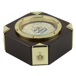 Nauticalia Compass Paperweight with Gold Plated Corners Nauticalia Compass Paperweight with Gold Plated Corners