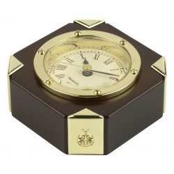 Nauticalia Clock Paperweight with Gold Plated Corners