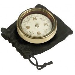 Nauticalia Pocket Card Compass - Brass, 5cm