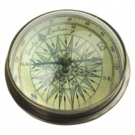 Nauticalia Domed Compass Paperweight - Antique Brass
