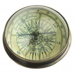 Nauticalia Domed Compass Paperweight - Antique Brass