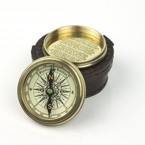Nauticalia Robert Frost Poem Compass - Engraved Brass
