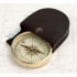 Nauticalia Brass Compass in Leather Pouch - 7cm