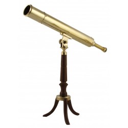 Nauticalia Victorian Style Library Telescope - Brass on Rosewood Stand Nauticalia Victorian Style Library Telescope - Brass on Rosewood Stand