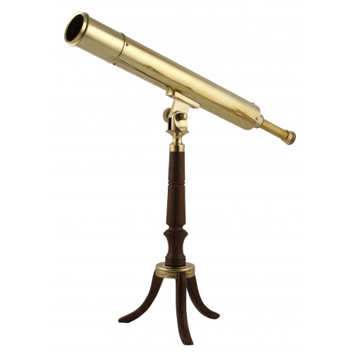 Nauticalia Victorian Style Library Telescope - Brass on Rosewood Stand Nauticalia Victorian Style Library Telescope - Brass on Rosewood Stand