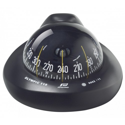 Plastimo Olympic 115 Flush Mount Compass - Black Body, Black Conical Card (60913)