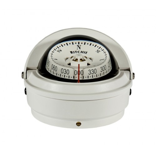 Ritchie Voyager Surface Mount Compass - White Body, White Conical Card (S87WWM)