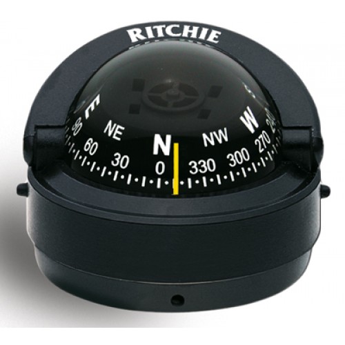 Ritchie Explorer Surface Mount Compass - Black Body, Black Conical Card (S53)