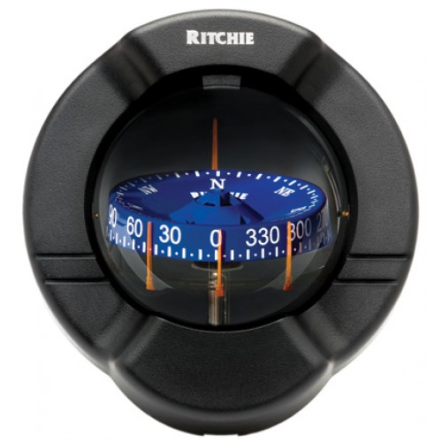 Ritchie SuperSport Bulkhead Mount Compass - Black Body, Blue Conical Card (SSPR2) Ritchie SuperSport Bulkhead Mount Compass - Black Body, Blue Conical Card (SSPR2)