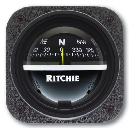 Ritchie Explorer Bulkhead Mount Compass - Black Body, Black Conical Card (V537)