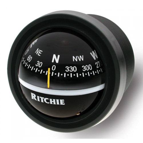 Ritchie Explorer Dash Mount Compass - Black Body, Black Conical Card (V572)