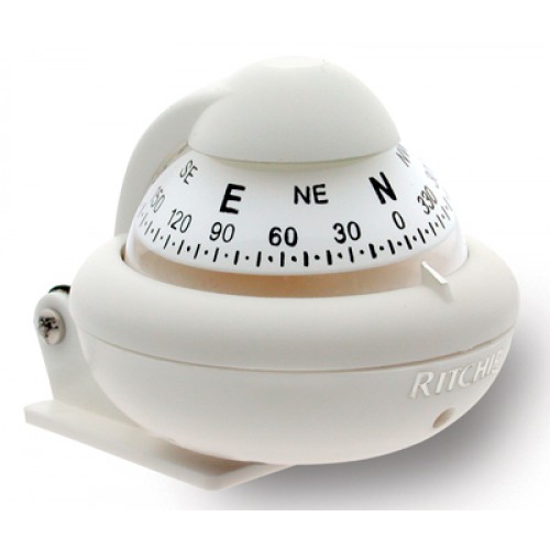 Ritchie Sport Bracket Mount Compass - White Body, White Conical Card (X10WM) Ritchie Sport Bracket Mount Compass - White Body, White Conical Card (X10WM)