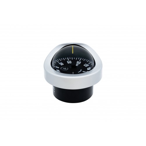 Autonautic C12/110 Flush Mount Compass - Silver Body, Black Flat Card (C12/110-0015)