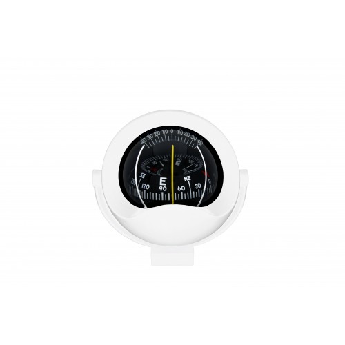 Autonautic C8 Bracket Mount Compass - White Body, 85mm Black Cylindrical Card (C8-0026)