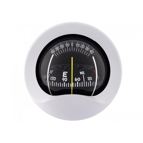 Autonautic C9 Bulkhead Mount Compass - White Body, Black Cylindrical Card (C9-0031) Autonautic C9 Bulkhead Mount Compass - White Body, Black Cylindrical Card (C9-0031)