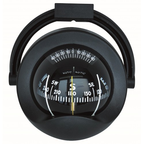 Autonautic C8 Bracket Mount Compass - Black Body, 85mm Black Cylindrical Card (C8-0025)