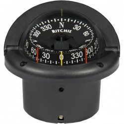 Ritchie Helmsman Flush Mount Compass - Black Body, Black Conical Card (HF743)