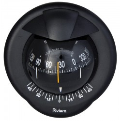 Riviera Polare 3 BP1 Bulkhead Mount Compass - Black Body, Black Conical Card (62.00785.04)