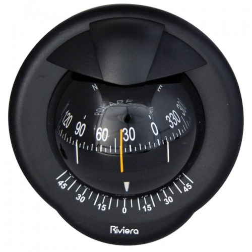 Riviera Polare 3 BP1 Bulkhead Mount Compass - Black Body, Black Conical Card (62.00785.04)