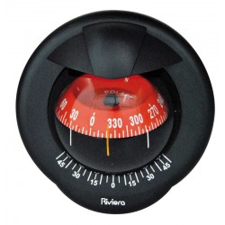 Riviera Polare 3 BP1 Bulkhead Mount Compass - Black Body, Red Conical Card (62.00785.06)