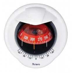Riviera Polare 3 BP1 Bulkhead Mount Compass - White Body, Red Conical Card (62.00785.02)